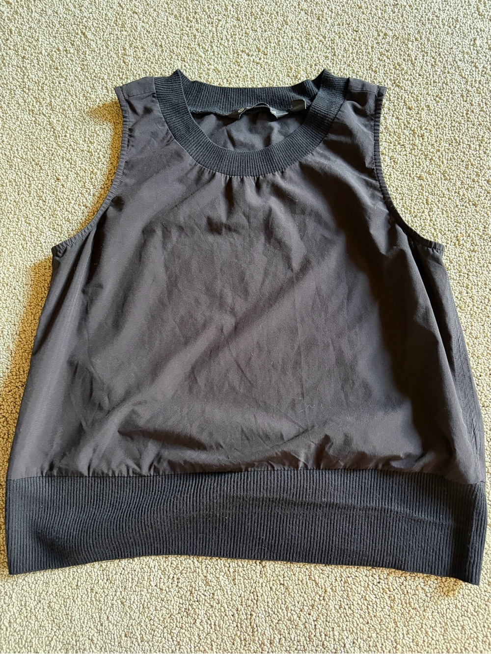 Athleta Black Ribbed-Hem Sleeveless Tank